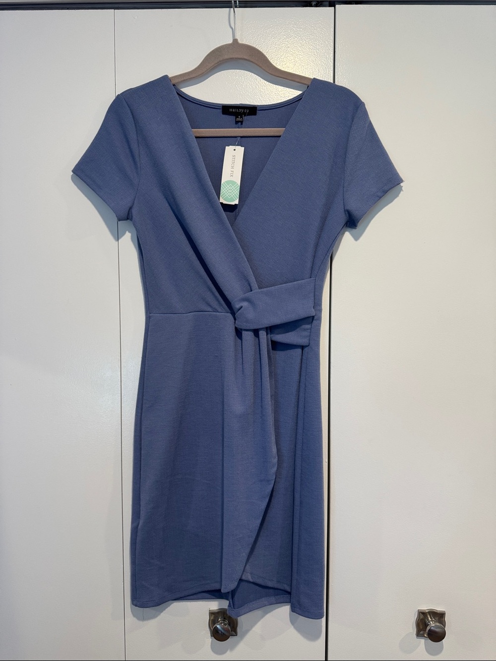 Slate Blue Wrap Dress